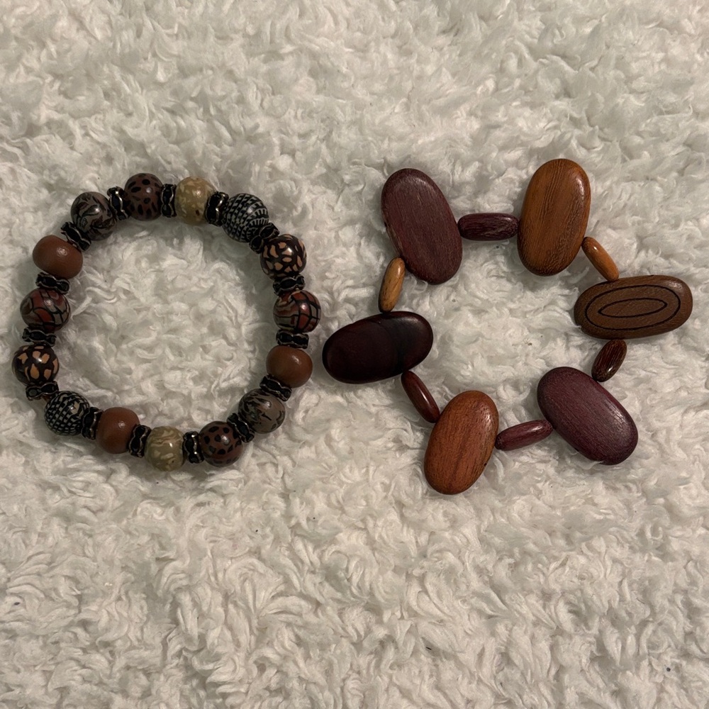 Bundle of 2 Boho Stretch Beaded Bracelets